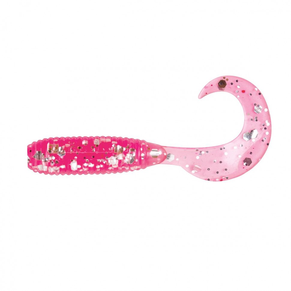 Твистер Helios Тiny Credo 1,55"/4 см, цвет Silver Sparkles & Pink 12 шт HS-8-035 , 